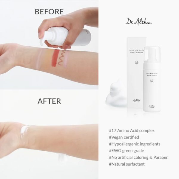 Amino Acid Gentle Bubble Cleanser, 140ml - Dr. Althea - Image 4
